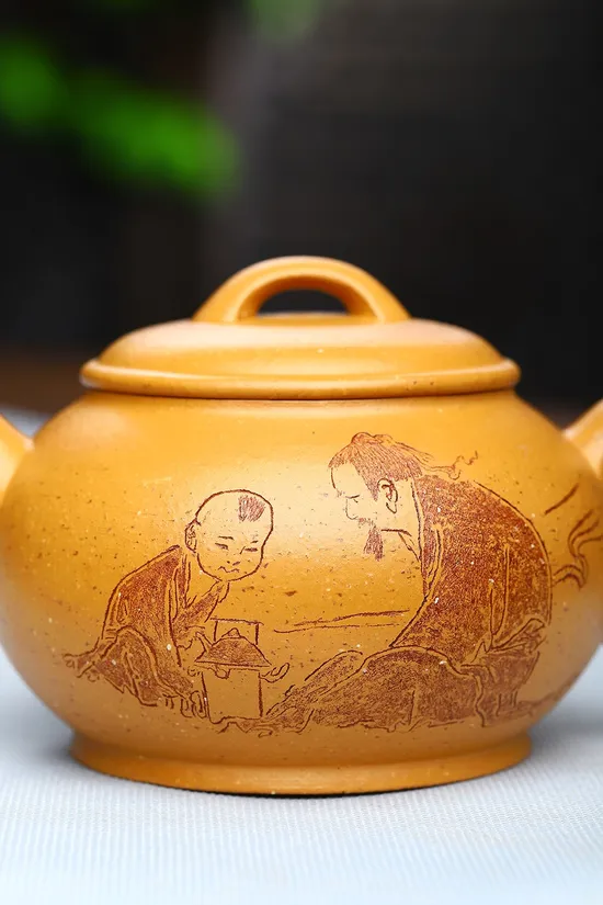 紫砂壺合歡款 王老師手工製作 黃金段泥 品茗首選 1