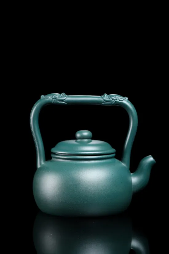 紫砂壺雙龍提樑高工周建良老師手工製作 2