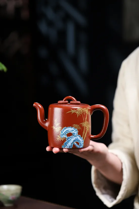 楊鵬老師推薦全手工琺琅彩雙圈紫砂壺 2