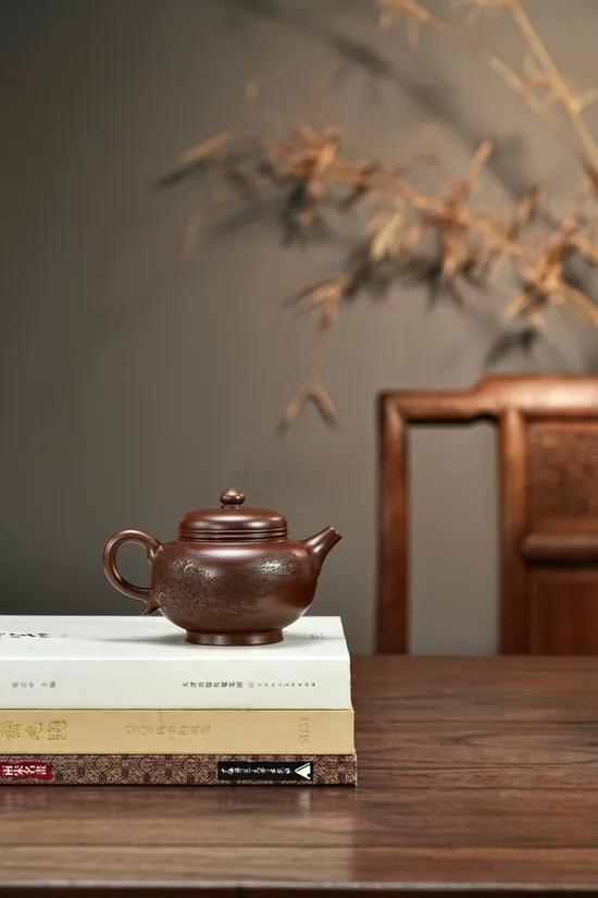 紫砂壺原礦老紫泥270cc心緣把玩器 1