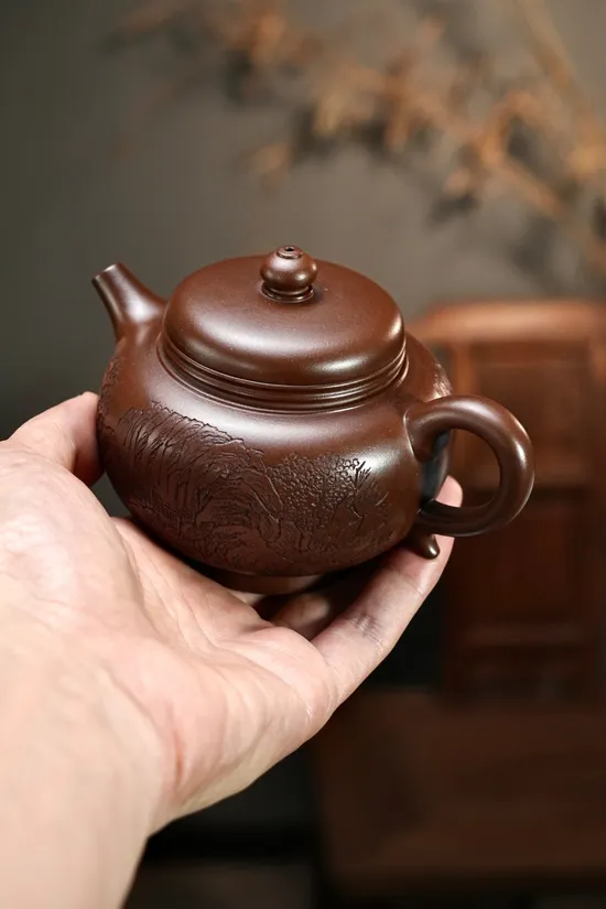 紫砂壺原礦老紫泥270cc心緣把玩器 2