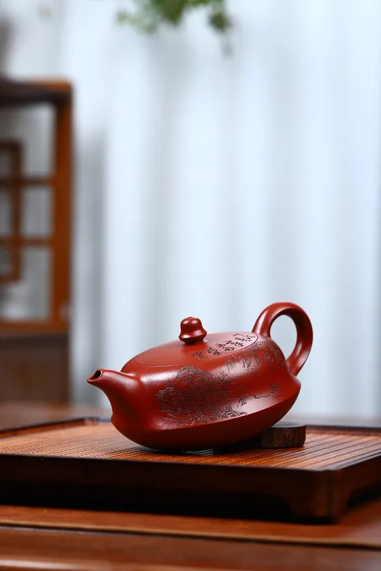 紫砂壺 曲壺 原礦大紅袍 國家工藝美術師孫美雅手作 2