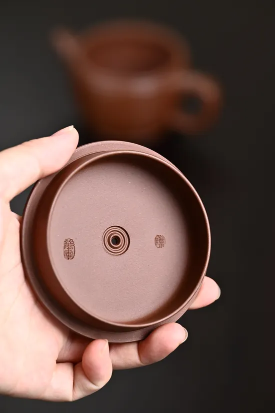 紫砂壺漢瓦文革老紫泥250cc陳華軍手工製作 2