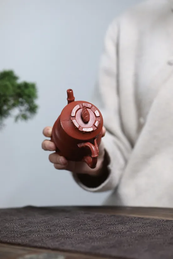 紫砂壺節節高升 原礦大紅袍 工藝美術師手工製作 1