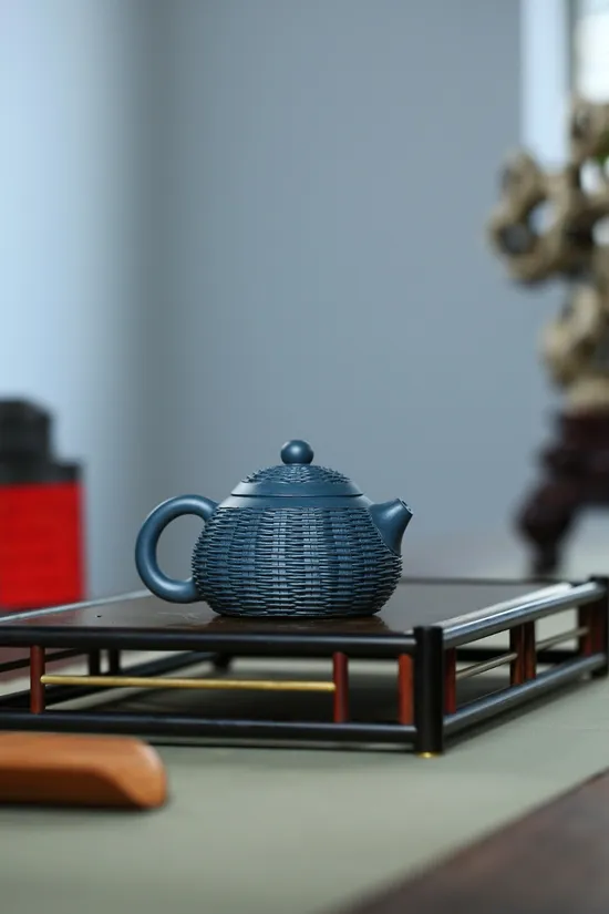 竹編玉乳紫砂壺國藝師創作 1