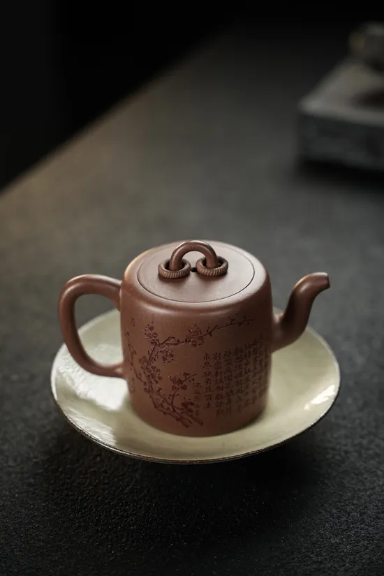 雙圈慕古紫砂壺240cc 紫泥原礦沉香段 慕古經典型 2