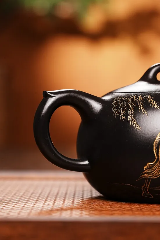 紫砂壺範建新黑金砂圓珠工藝茶具 1