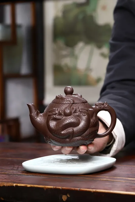 國工重器紫砂壺 400cc 雙龍戲珠 工藝美術師狄姣姣創作 2