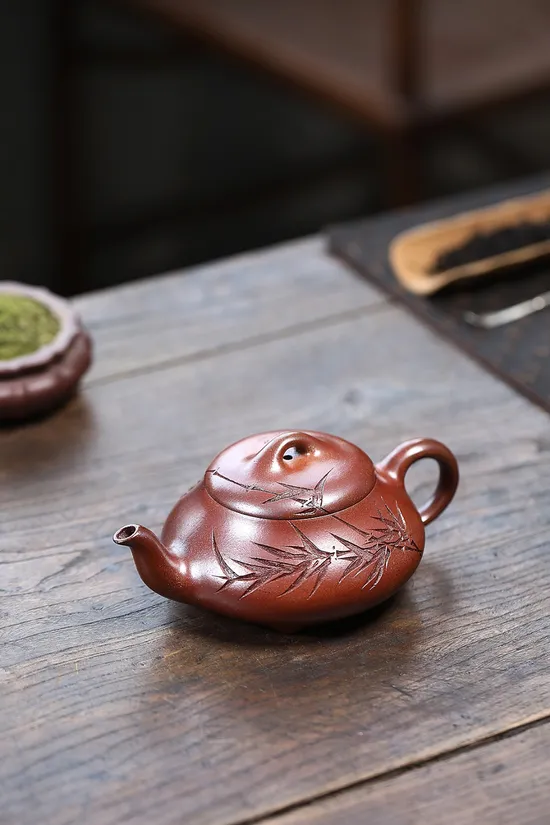 漢棠石瓢紫砂壺 高溫柴燒工藝美術師鑄造 2