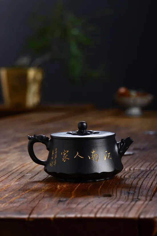 紫砂壺龍吟菱花手工製作收藏佳品 1