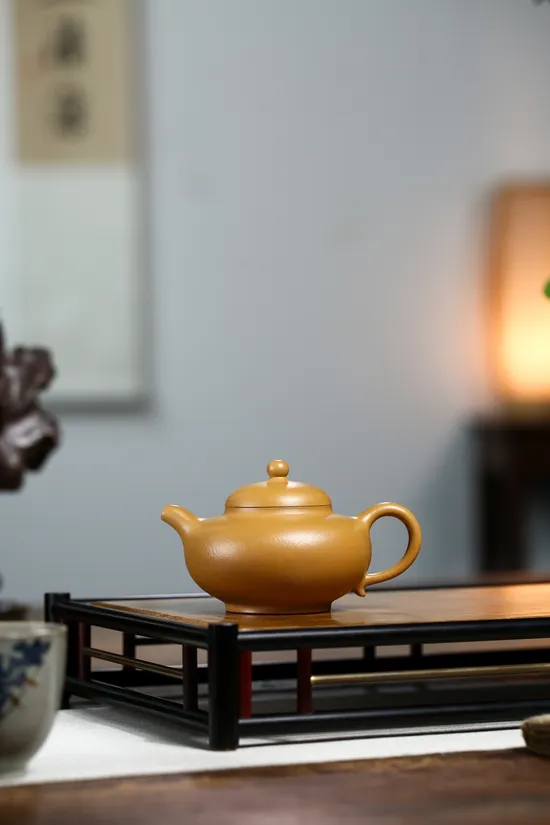 紫砂壺 黃金朱泥 千兩黃金一兩泥 全手工華穎120cc 2