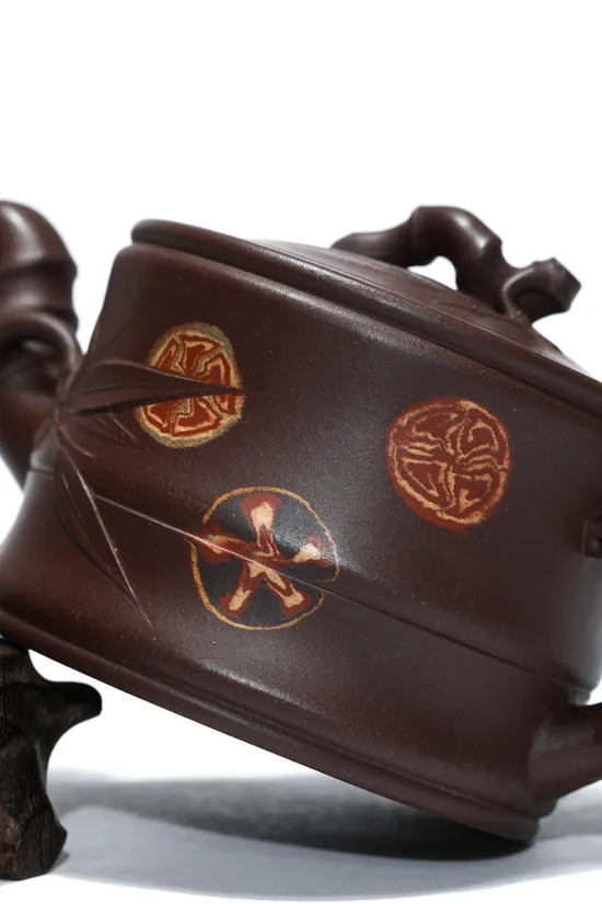 紫砂壺一品竹段國家工藝美術師余文元原礦老紫泥220cc 2