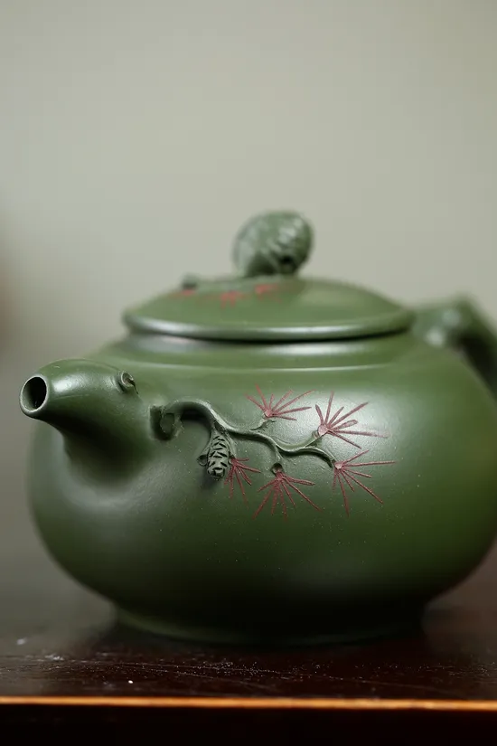 紫砂壺松果高工佳作原礦綠泥350cc 2