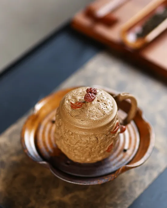 紫砂壺供春蓋杯段泥360cc手工製作 2