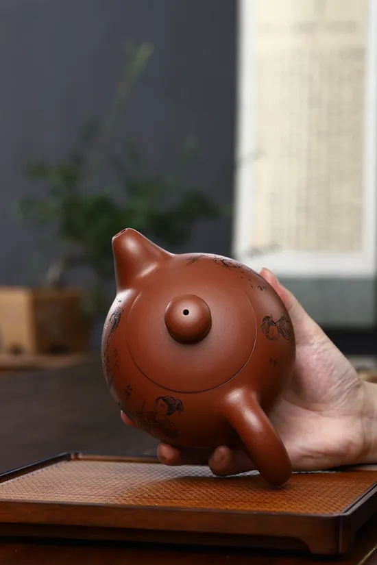 紫砂壺 芙蓉珠 錢雲嬌國工作品 稀有泥料 800cc 1