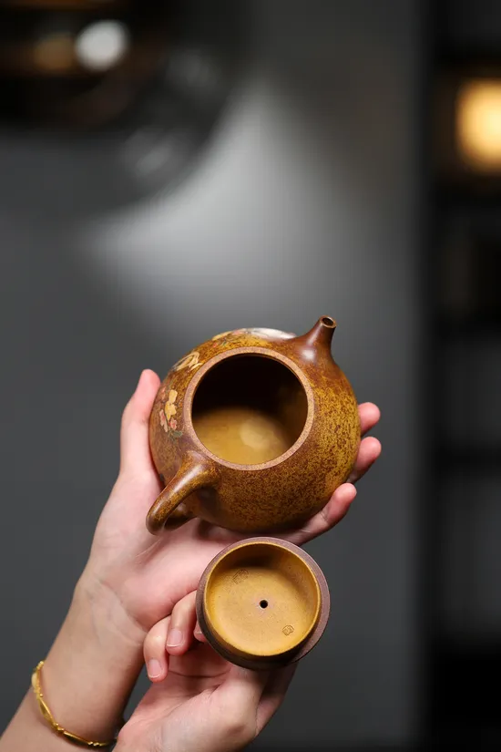 楊軍保紫砂壺納瓢黃金段柴燒280cc 2