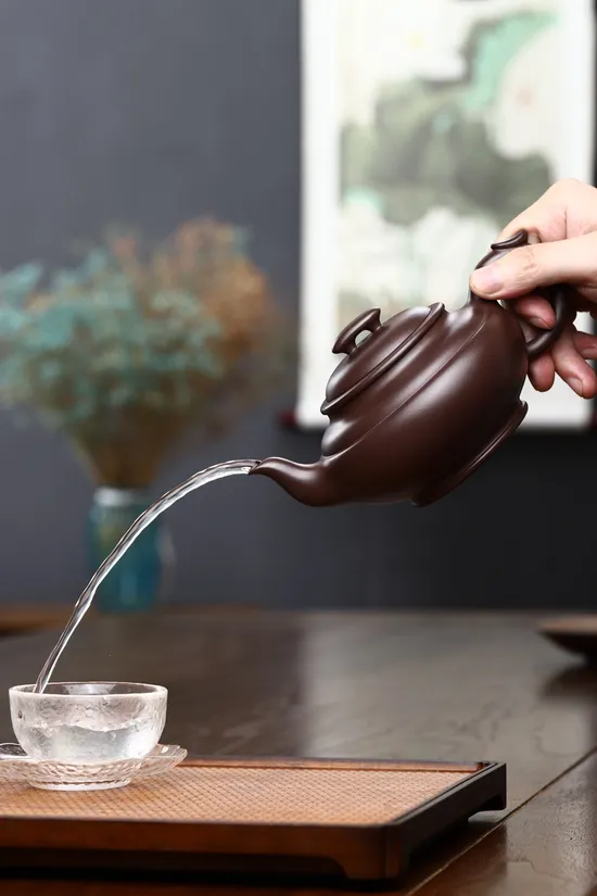 研高紫砂壺原礦紫泥400cc上新橋實用茶具 2