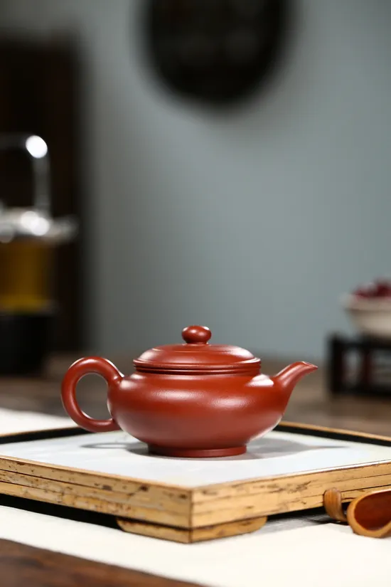 紫砂壺虛扁手把壺大紅袍工藝茶具 2