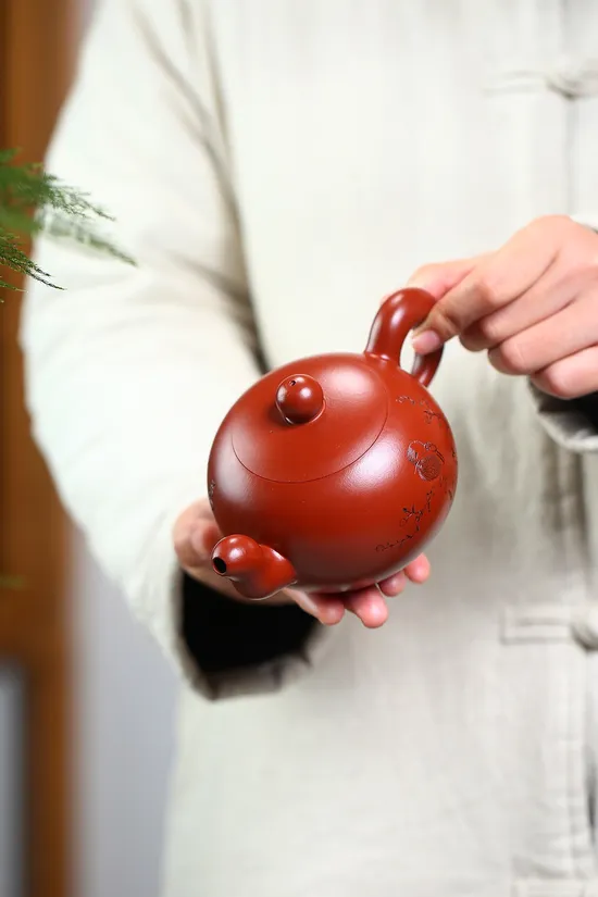 紫砂壺高工精品一粒珠原礦雞血大紅袍手工製作 2