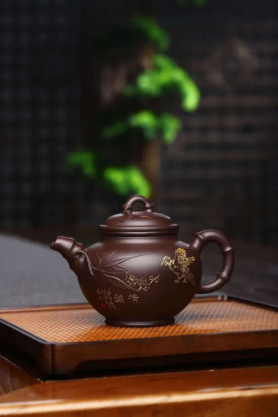 紫砂壺高竹款手工製作 1