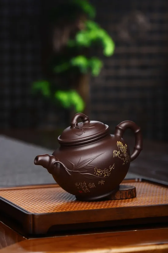 紫砂壺高竹款手工製作 2