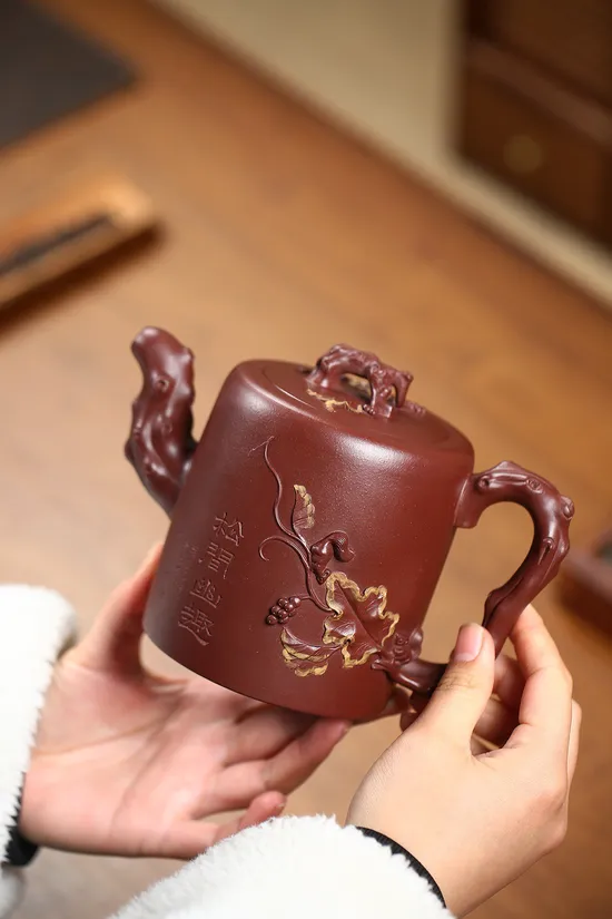 紫砂壺史福棠松鼠藤樁手工茶具 1