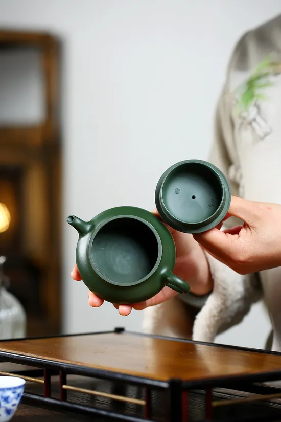 紫砂壺戚志君明爐原礦綠150cc實用茶具 1