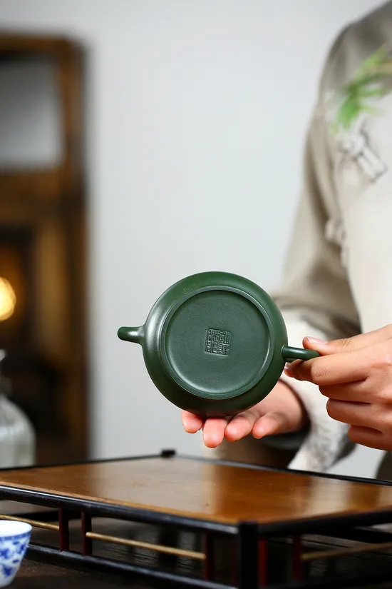 紫砂壺戚志君明爐原礦綠150cc實用茶具 2