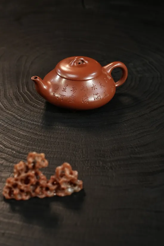 漢棠石瓢紫砂壺 朱泥手工製作 1