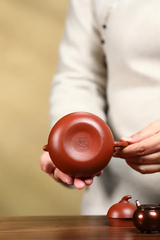 紫砂壺 葫蘆工藝美術師 鮑玉華 原礦朱泥 精緻茶具 2