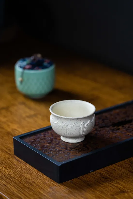 紫砂壺盛世開花杯 羊脂白玉段 茶具收藏佳品 2