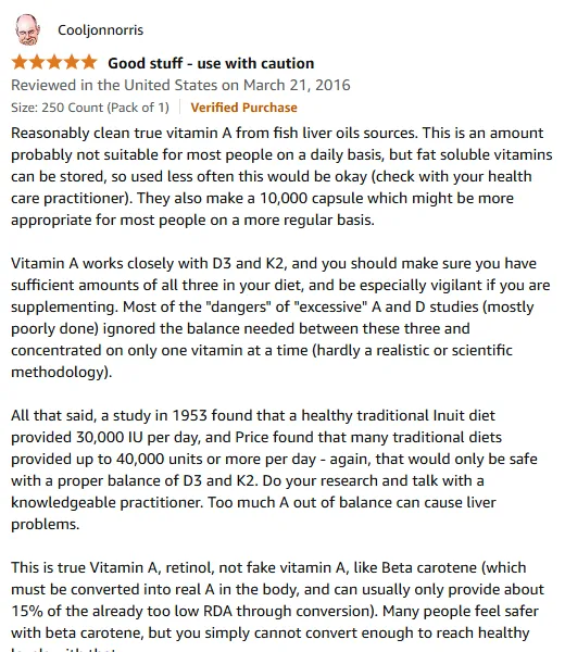 I Recommend Pure Vitamin A Retinol For Daily Cellular Renewal
