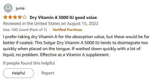 I prefer dry vitamin a for better daily absorption
