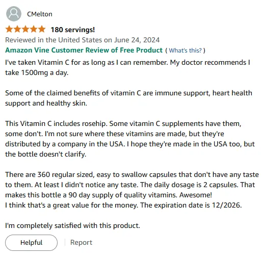 I Love This 1500mg Rosehip Vitamin C for Stronger Immune Support