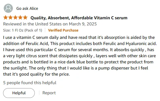 I trust this lightweight vitamin c serum daily
