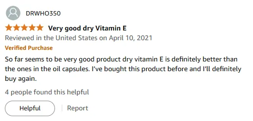 I Found Dry Vitamin E Superior To Oil Capsules