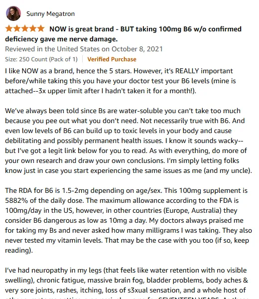 I Shared My Vitamin B6 Toxicity Warning With You