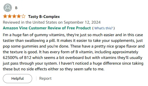 I Love These Tasty Grape B Complex Gummies Daily