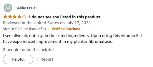 My Vitamin E Softgels Fixed Plantar Fibromatosis