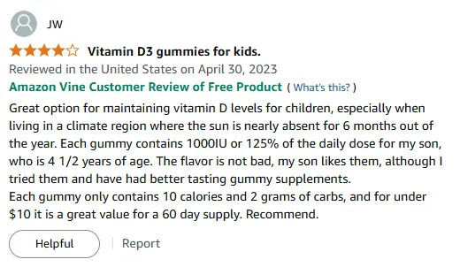 I Found Tasty Kids Vitamin D3 Gummies