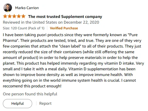 I Love Puori Vitamin D3 for Immune Support